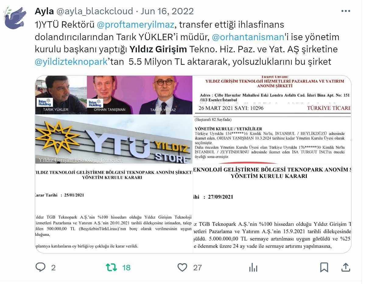YTÜ'nin hırsızları <a href="/proftameryilmaz/">Tamer Yılmaz</a> ile ihlas transfer çetesi  <a href="/orhantanisman/">Orhan Tanışman</a> ve ekibi gittikleri ülkelerde <a href="/yildizteknopark/">YTÜ Yıldız Teknopark</a>'ın parasıyla lüks eğlencelerinin bedelini yönetim kuruluyla birlikte ödeyecekler. 
<a href="/Halkbank/">Halkbank</a>
<a href="/umitonaltr/">Ümit Önal</a>
@profzeynepisik
<a href="/ozkaya_bestami/">Bestami ÖZKAYA</a>
<a href="/profugurdogan/">Uğur Doğan</a>