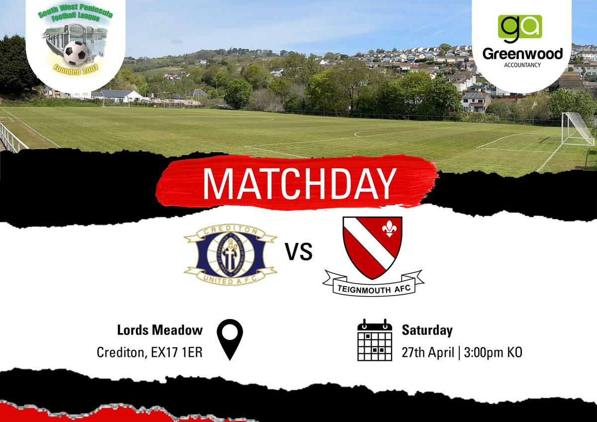 Firsts Matchday ! 🏆 @swpleague L 🆚 @CreddyAFC L📍Lords Meadow, EX17 1ER L 📆 27/04 L 🕒 15:00