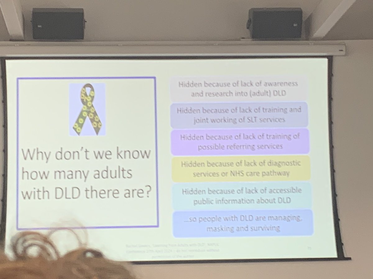 If 7% of children have #DevLangDis, and it’s a lifelong condition - where are all the adults with #DevLangDis?

They’re hidden…. and mostly unsupported…. #Naplic24