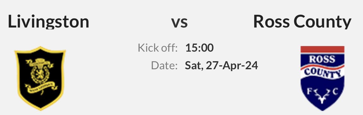 Livingston have only lost one of their seven Scottish Premiership home matches against Ross County (W4 D2), losing 1-0 back in October 2022.
The Staggies are winless in 15 away league games (D5 L10), losing their last six in succession.

WhoScored preview: whoscored.com/Matches/181382…