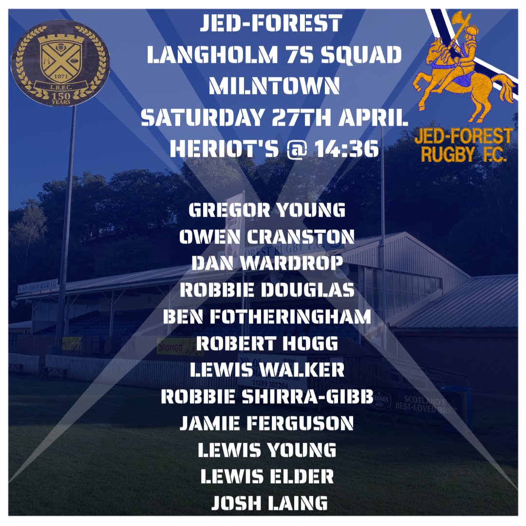 SQUAD ANNOUNCEMENT!

Here's the 12 selected for this afternoon's Langholm 7s.  Our first tie is Heriot's at 14:36.

#RoyalBlue