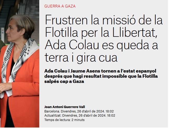 Ada Colau en estat pur: gesticulació i farsa El desastre més gran que ha patit Barcelona els darrers 40 anys😓