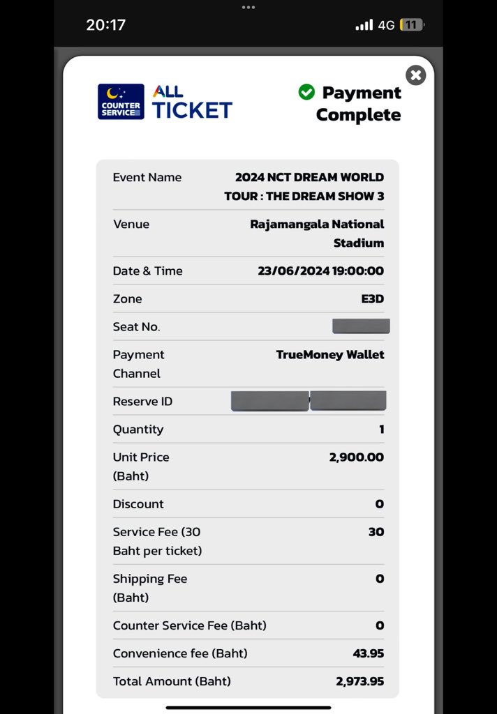 ขายบัตรวันอาทิตย์ 
โซนE3D 
ไม่อัพค่ะ ขายเท่าที่จ่ายไปเลยค่า สอบถามเพิ่มเติมได้ค่ะ
 #NCTDREAM_THEDREAMSHOW3inBKK