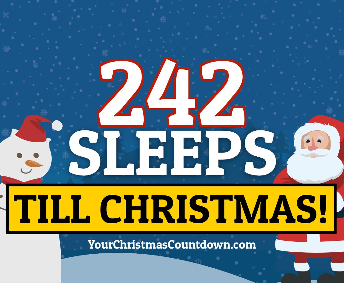 ONLY 241 MORE DAYS & 242 SLEEPS UNTIL CHRISTMAS! 🌟🎄🎅 👇👇 Visit our website to see the LIVE countdown 🕒 YourChristmasCountdown.com 🎄🎅 yourchristmascountdown.com