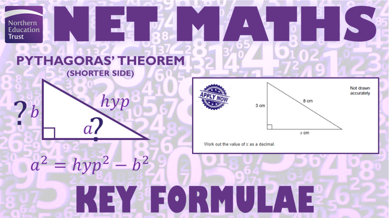 Here's another #FormulaOfTheWeek to help prepare you for your #MathsGCSE. It's another one from your @AQA formula sheet and this week, it's reverse Pythagoras! Make sure you know how to use it and apply it. Give this calculator 'show that' style question a go! #OutcomesFocussed