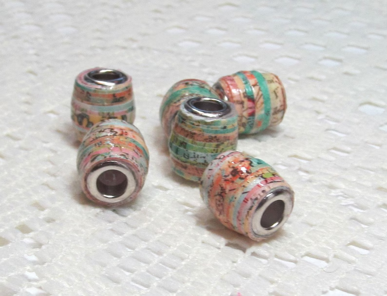 Paper Beads, European Style, Handmade Loose, Jewelry Making Supplies, Map etsy.me/3xWFI4h via @Etsy #europeanstylepaperbeads #handmadebeads #jewelrymakingbeads #craftingbeads