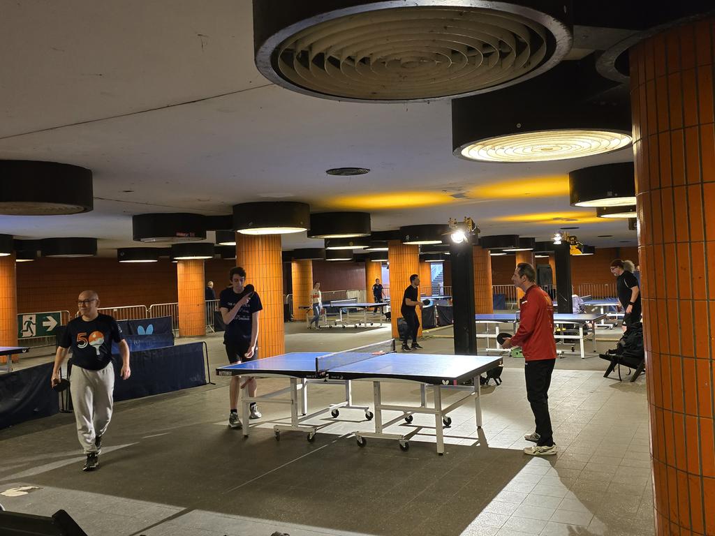 Played a for fun table tennis tournament in an abandoned train station (some marvel enjoyed might recognize)