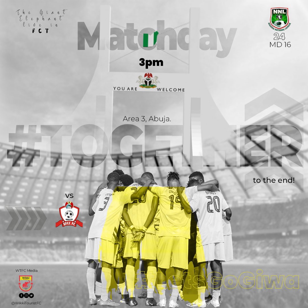 For the last time this season… It’s Matchday! 

#TogetherToTheEnd #GoGiwa #NNL24