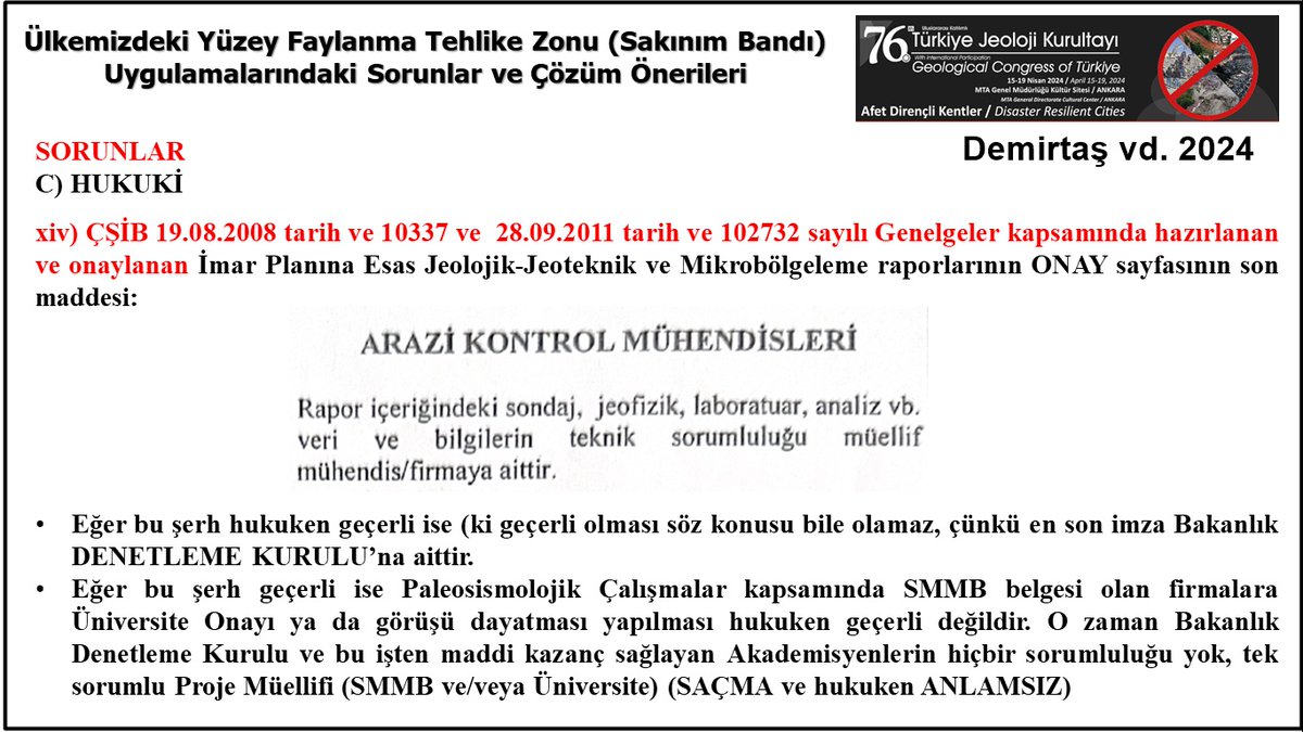 * Ülkemizdeki Yüzey Faylanma Tehlike Zonu (Sakınım Bandı) Uygulamalarındaki Sorunlar ve Çözüm Önerileri
(#Kahramanmaraş Fay Zonu’ndan Gerekçeler)... !!!!

#deprem