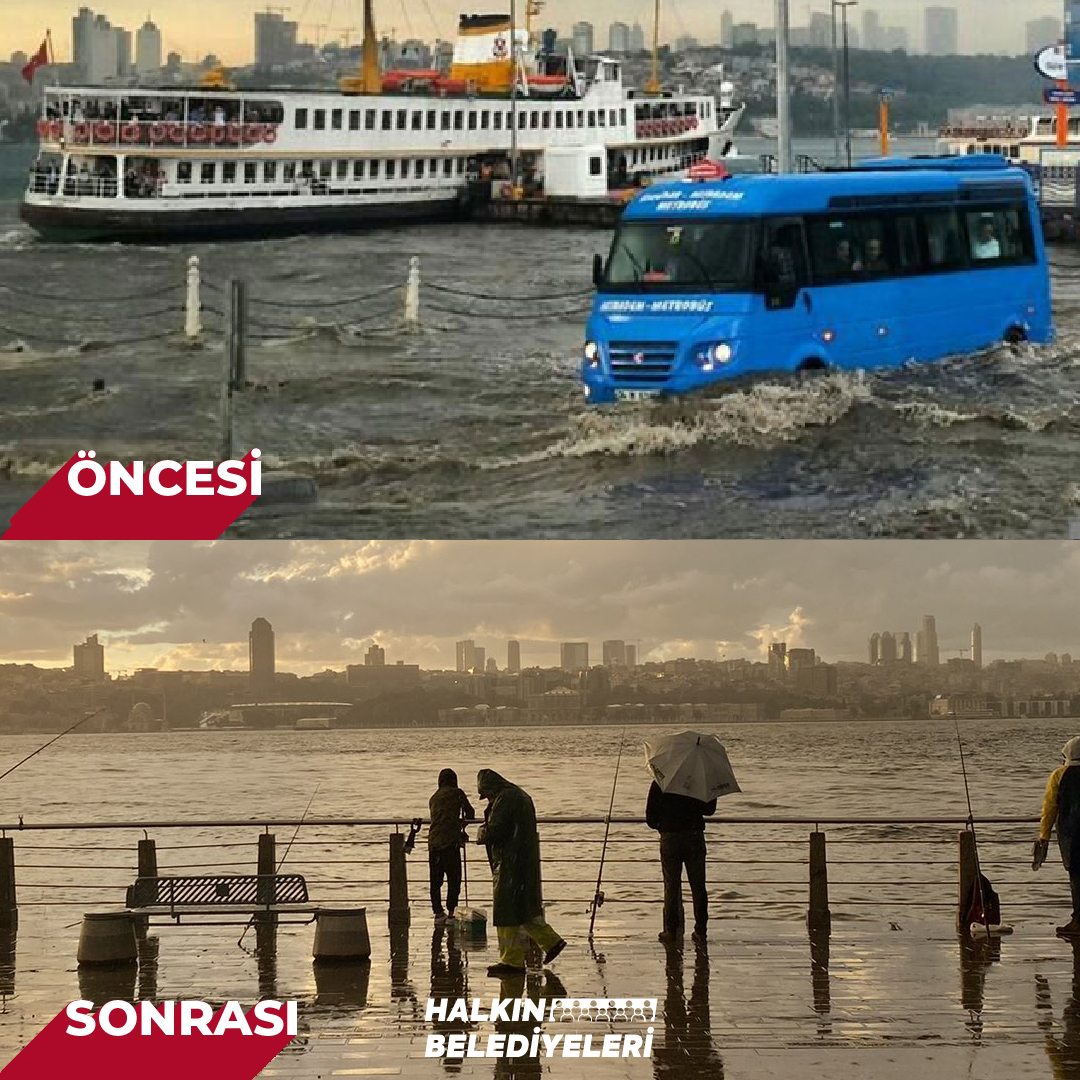 Üsküdar'da yapılan altyapı çalışmaları sayesinde deniz karayla birleşmiyor, sel ve su baskınları gerçekleşmiyor. İstanbullular yağmurun keyfini Üsküdar'da çıkartıyor.  

Teşekkürler Ekrem İmamoğlu