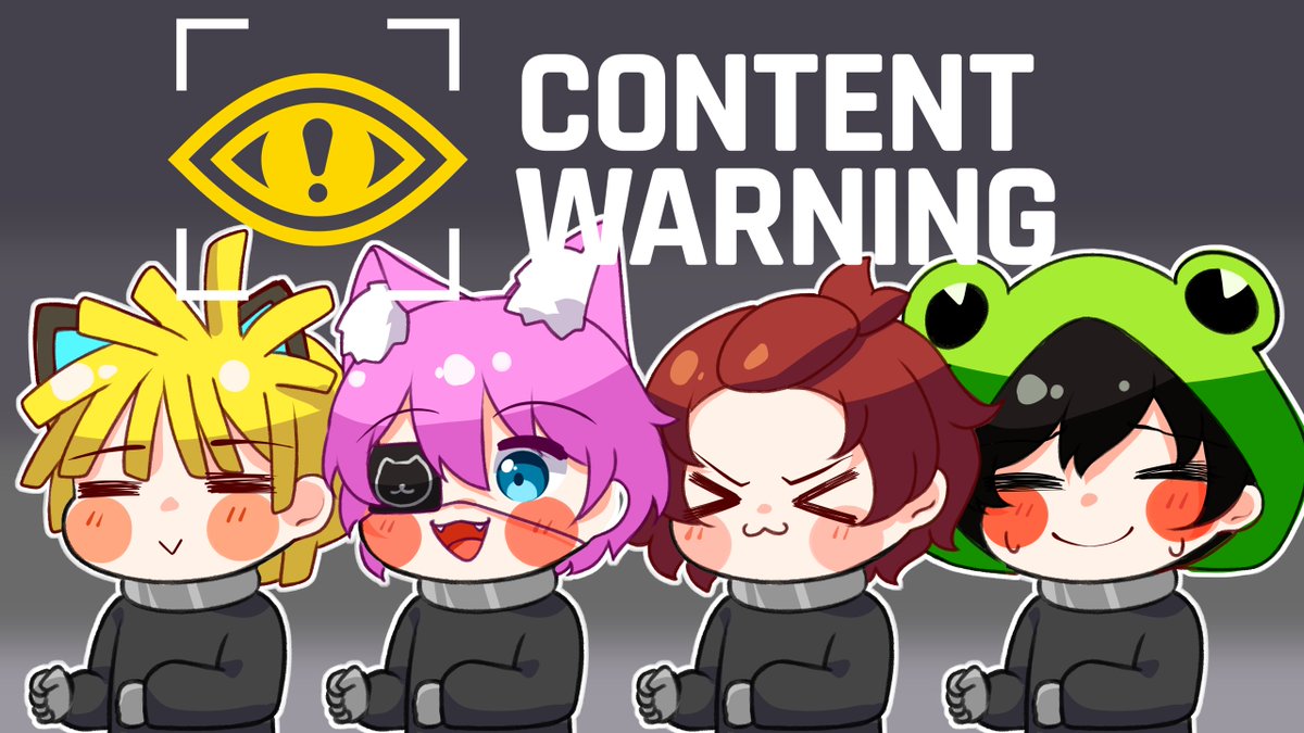 Kawa went missing Appreciate @WaffleGrabs for making this awesome Poster of us playing Content Warning ~~ @lhw_00000 @OnezFroggy #VTuberUprising #ContentWarning #Funnymoments