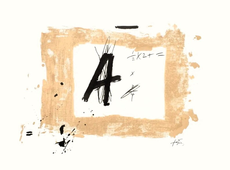 Antoni Tapies, lithographic print, the symbol A, first steps, next step, Spanish avant-garde art #art #wallartforsale #artbuyer #ElevateYourVibe  #homestyle  #workspace #officedecor #walldecor #BuyintoArt  #WallArt #decoratingwithart 
Available here marieartcollection.etsy.com/listing/171242…