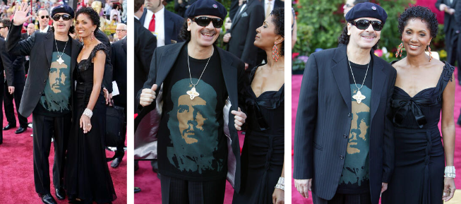27 de febrero de 2005, alfombra roja de los premios Oscar, Hollywood, Estados Unidos. El músico Carlos Santana llega vistiendo, y mostrando con orgullo, un pulóver con la imagen del asesino llamado Che Guevara. Me pregunto: ¿estaba buscando atención? ¿O era otro perfecto idiota