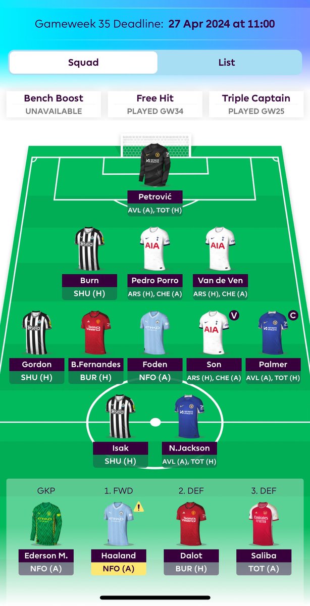 @FFScout BB gameweek 37