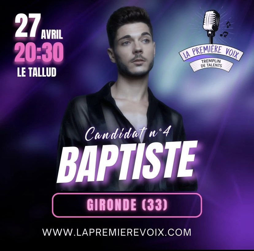 Je serai là par la pensée pour te soutenir ce soir pour le concours de chant « La première voix » ! Et tu vas tout déchirer je le sais ! #mybest 😻 @baptistesansoff 😘