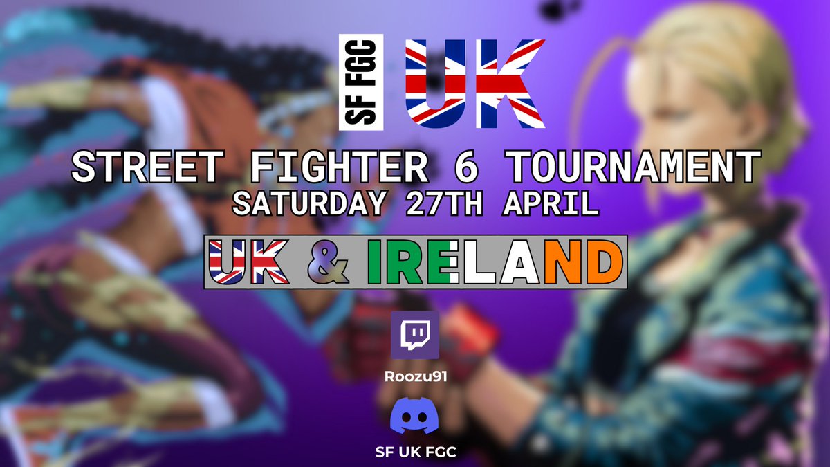 We are LIVE! Come and tune in to the *UK AND IRELAND - SF6 Tournament* Don't miss out on some of the best UK and Irish talent for SF6! Not only that, we have the talent on the mic too! With @CrossedMoon_ @Serrt_ @RekkaCasts & @POTUS_FGC 🔗in replies