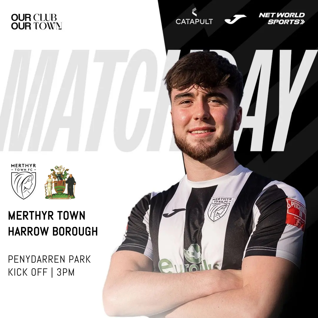 👊🏼 𝗠𝗔𝗧𝗖𝗛𝗗𝗔𝗬 

🆚 @harrowboroLive 
📅 Saturday 27th April 2024
🏟️ Penydarren Park, CF47 8RF
⚽ Kick Off | 15:00

🗣️ A must WIN Martyrs, and we need you there! 

#OurTownOurClub | #PackThePark