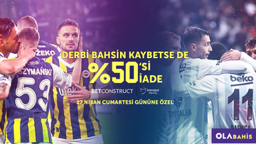 👑 DEVLER YEŞİL SAHADA USTA BAHİSÇİLER OLABAHİS'TE! 🚀 ✌️ Heyecanlı derbiye bahis al t2m.io/txolabhs 🎁 Bahsin kaybetse de %50'si iade! ⚠️ 27 Nisan 00.00 ile 19.00 saatleri arasında minimum 250₺ ve üzeri yatırım ile Fenerbahçe - Beşiktaş derbi maçına MS 1-0-2 bahis…