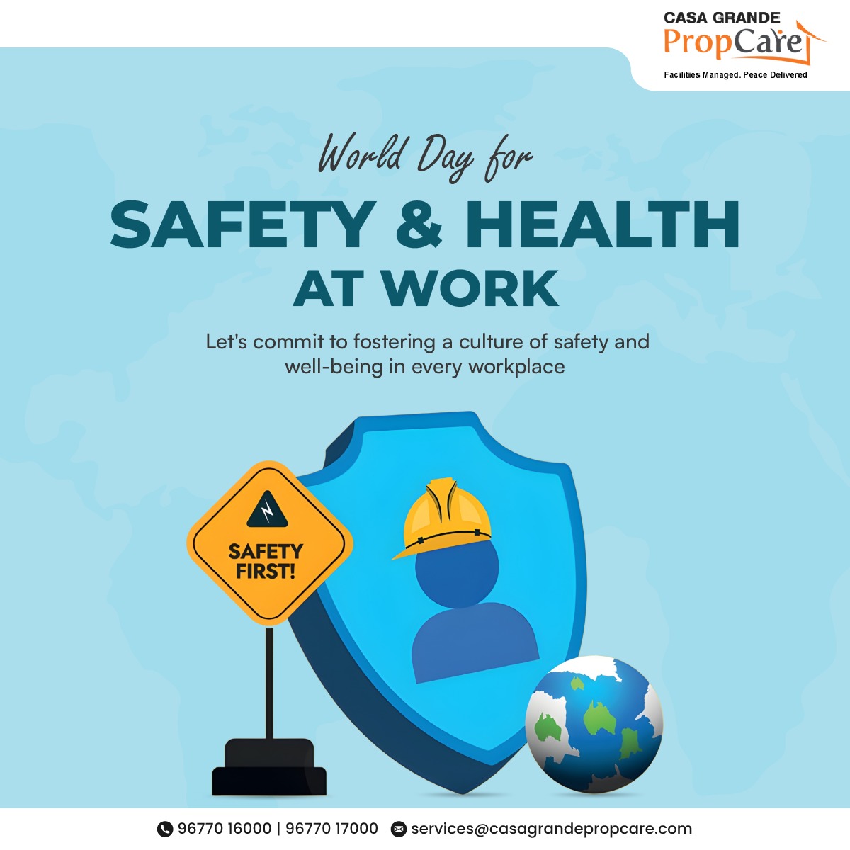 On World Day for Safety and Health at Work, let's prioritize safety, embrace wellness, and empower each other for a brighter, healthier workplace.

#SafetyFirst #HealthAtWork #SafeWorkplaces #WorkplaceWellness #HealthyWorkforce
#WorkplaceSafety