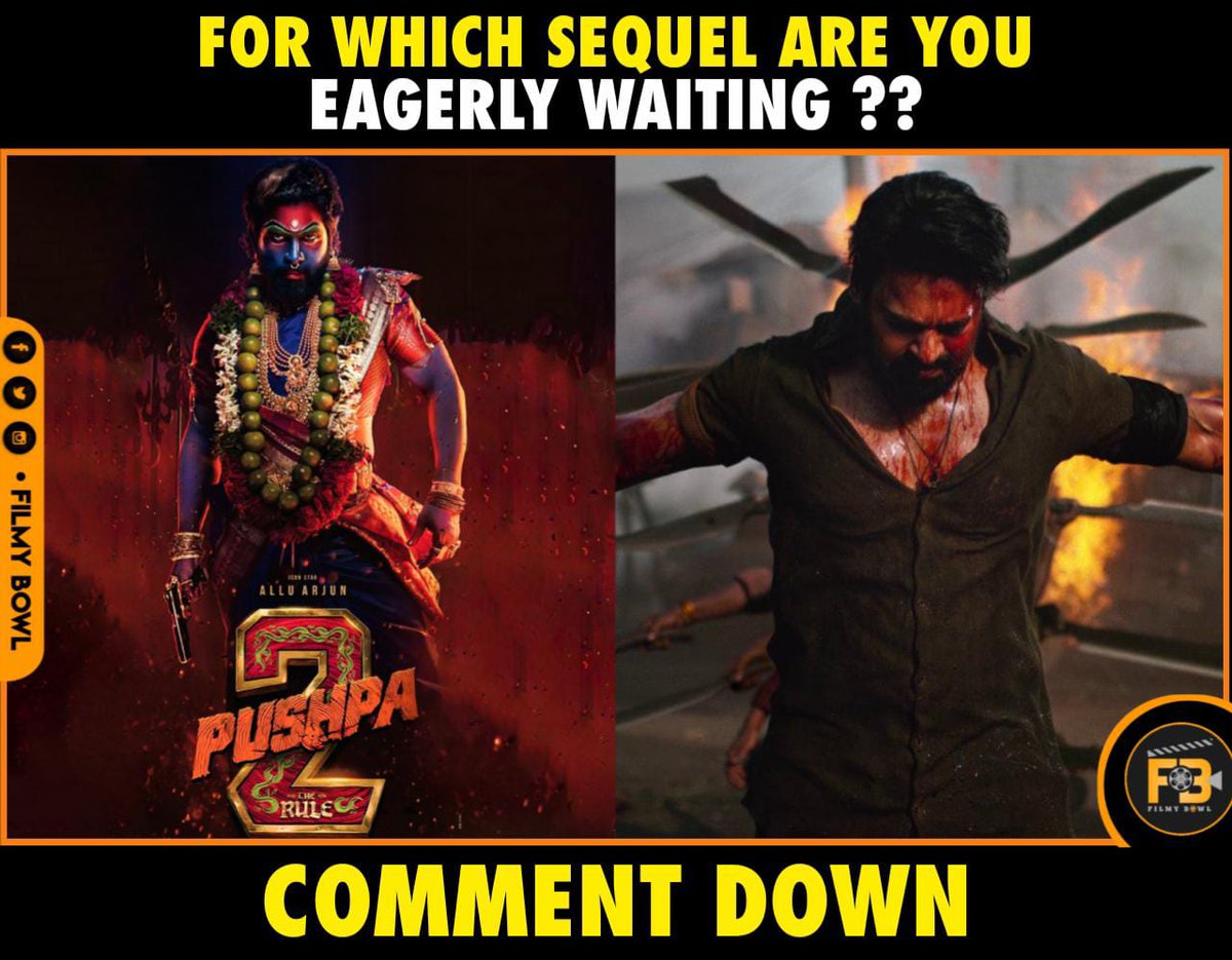 For which sequel are you eagerly waiting ??

#Pushpa2TheRuleTeaser 
#Salaar2