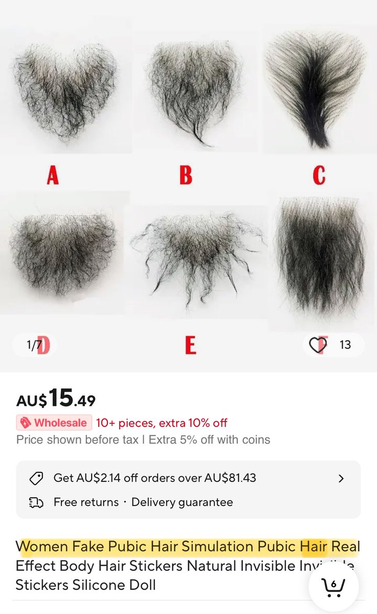 Um … a fake pubic hair ‘simulator’? 😳🤦‍♀️ a.aliexpress.com/_mq0PTxy