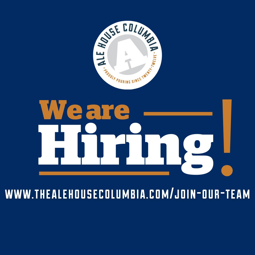 Join us and thrive! Full-time positions come with health and dental benefits. Apply here: ow.ly/4egp50Ra0ei. #alehousecolumbia #hocomd #columbiamd #explorehocomd #howardcounty #mdjobs #jobs #hiring