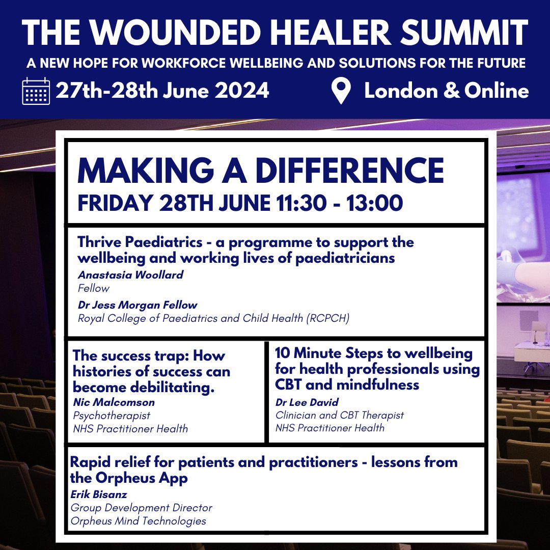 As healthcare workers, we all strive to make a difference in someone's life. In this session on day 2 of #WoundedHealer24, learn about the how our speakers are helping to make a difference for healthcare professionals. Book your place for the summit here: bit.ly/thewoundedheal…