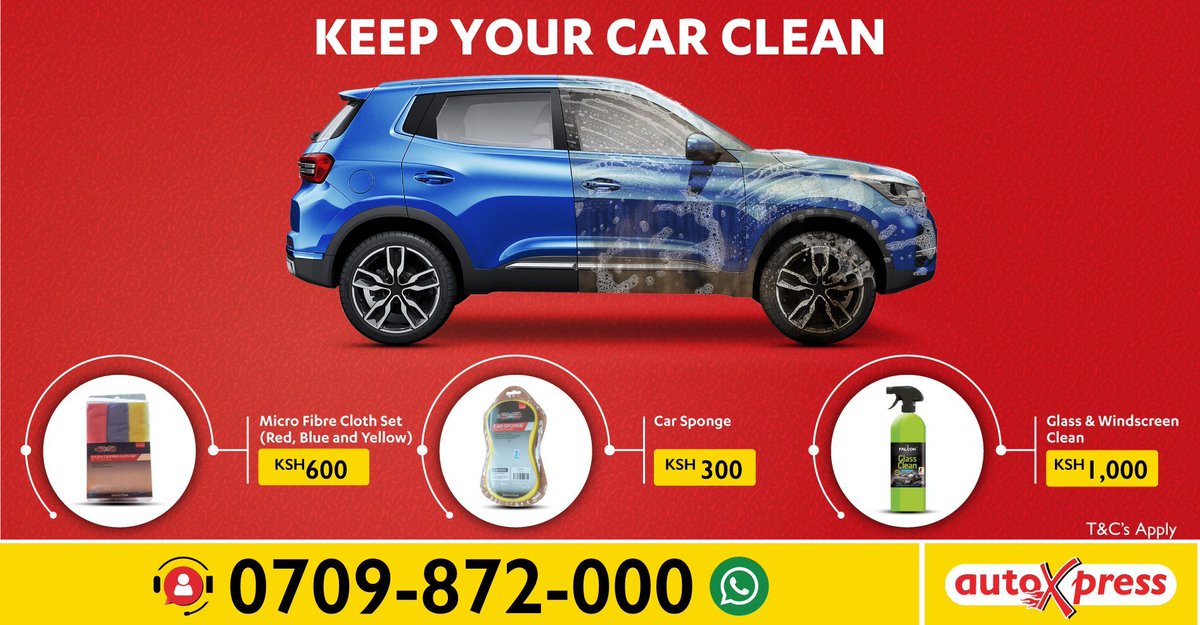 Our wide range of car cleaning products keeps your car feeling and looking brand new.

auto-xpress.co.ke/services-acces…

#CarAccessories #CarCleaningProducts #AutoXpressKenya