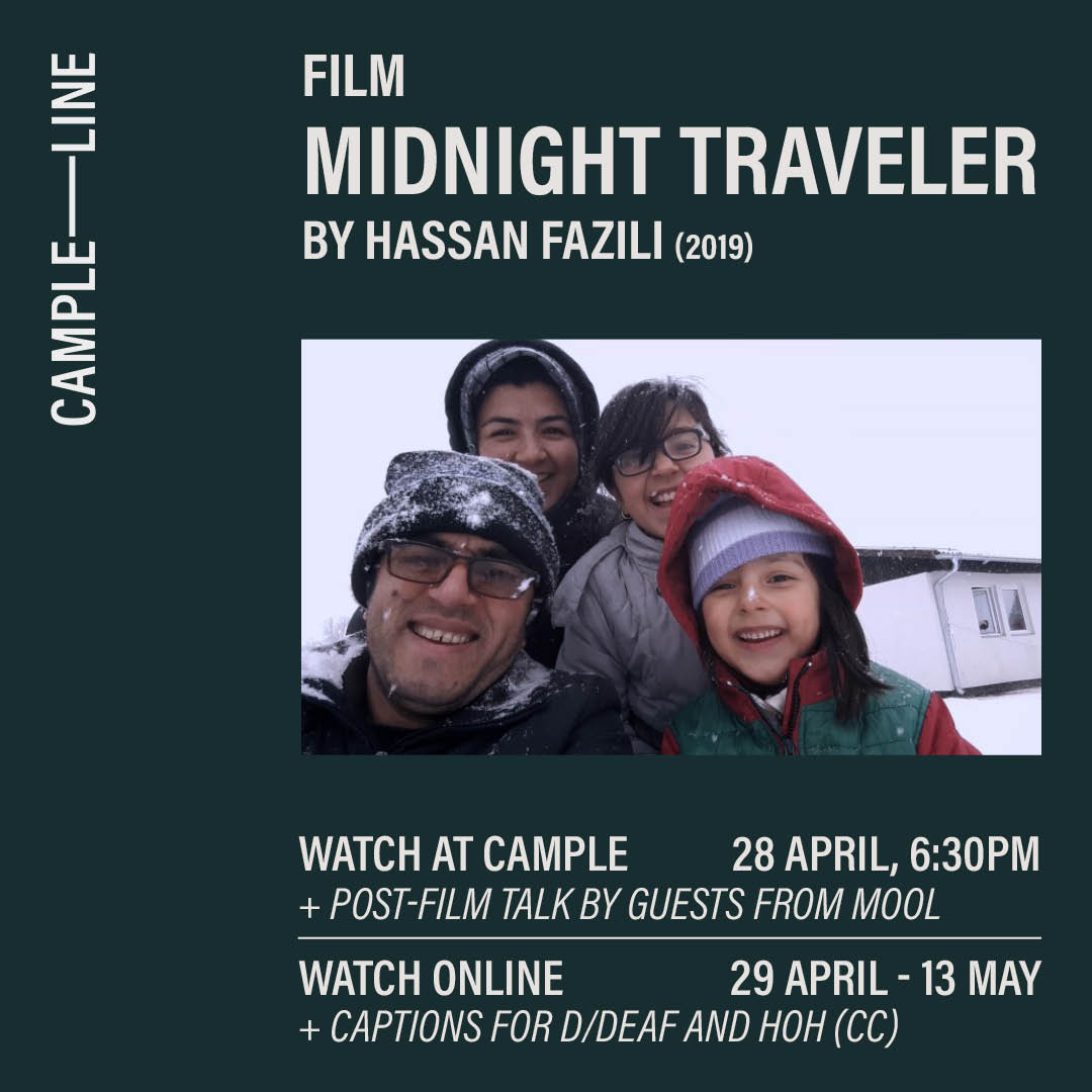 🗓️ Tomorrow at CAMPLE LINE! Please join us for Midnight Traveler, a powerful & intimate portrait of a refugee family, followed by a short talk by Shirley Ferrier, Chair of MOOL. 28.4.24, 6:30-9pm⁠ Watch online 29 Apr-13 May⁠⁠ Tickets £0-£5 (link in bio) SDH available online