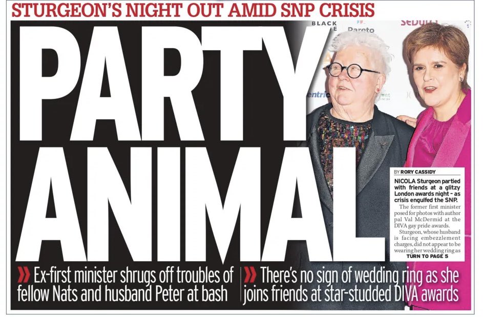 “No longer available “ for WM Scottish Affairs committee… but fast forward a few days and she’s glamming it at a glitzy London awards night. No longer FM but still showing maximum contempt to WM and their interest in Scotland