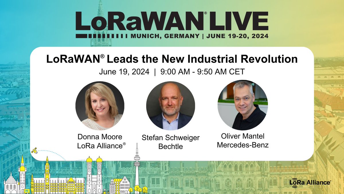 Join us at #LoRaWANLive to hear from #LoRaAlliance CEO Donna Moore on the impact of #LoRaWAN in smart cities, buildings, & utilities. Plus, learn how industry leaders Mercedes-Benz & Bechtle are utilizing LoRaWAN to enhance operations and sustainability: hubs.li/Q02v5Hw70
