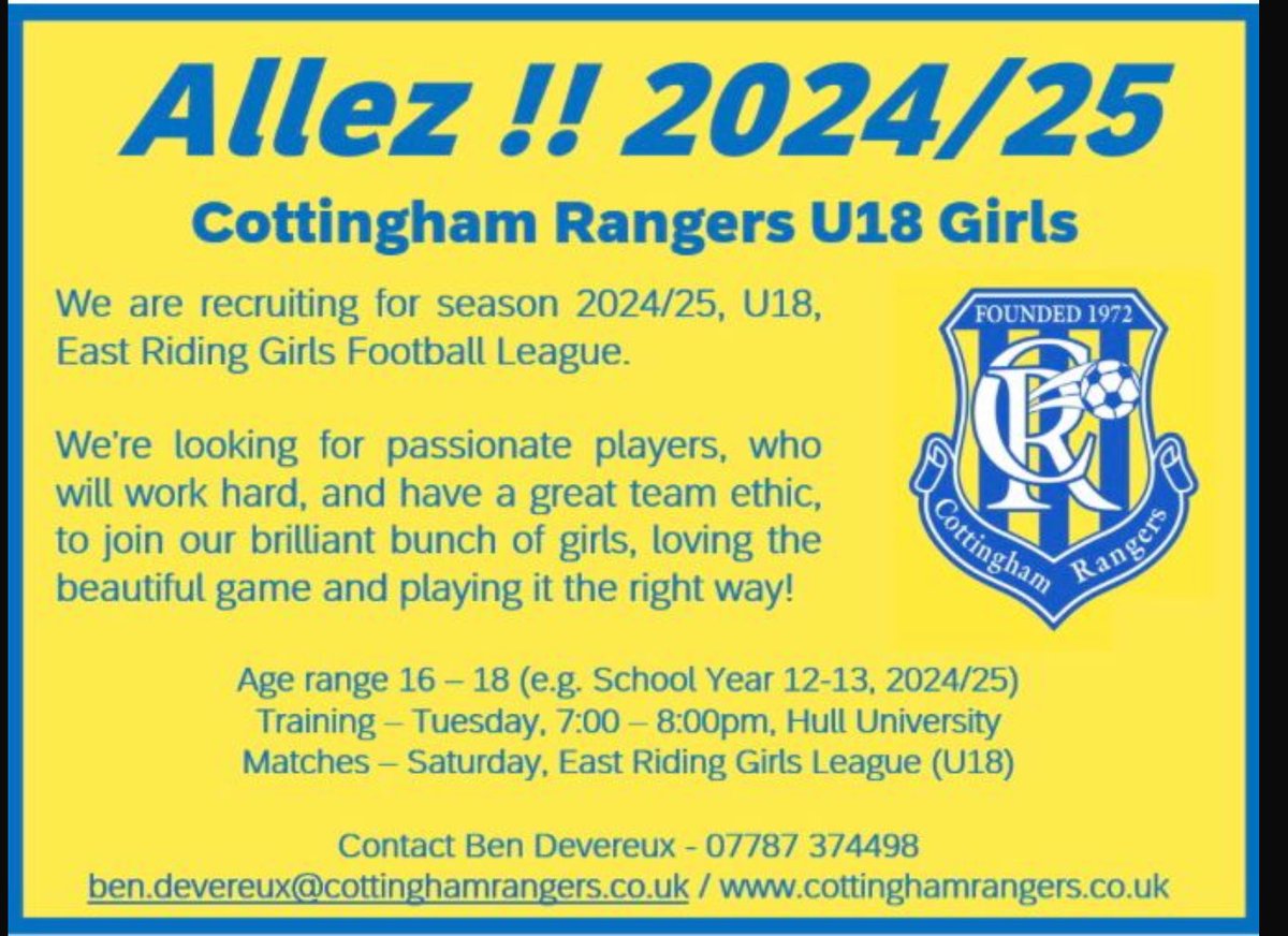 Cottingham Rangers (@cottrangers) on Twitter photo 