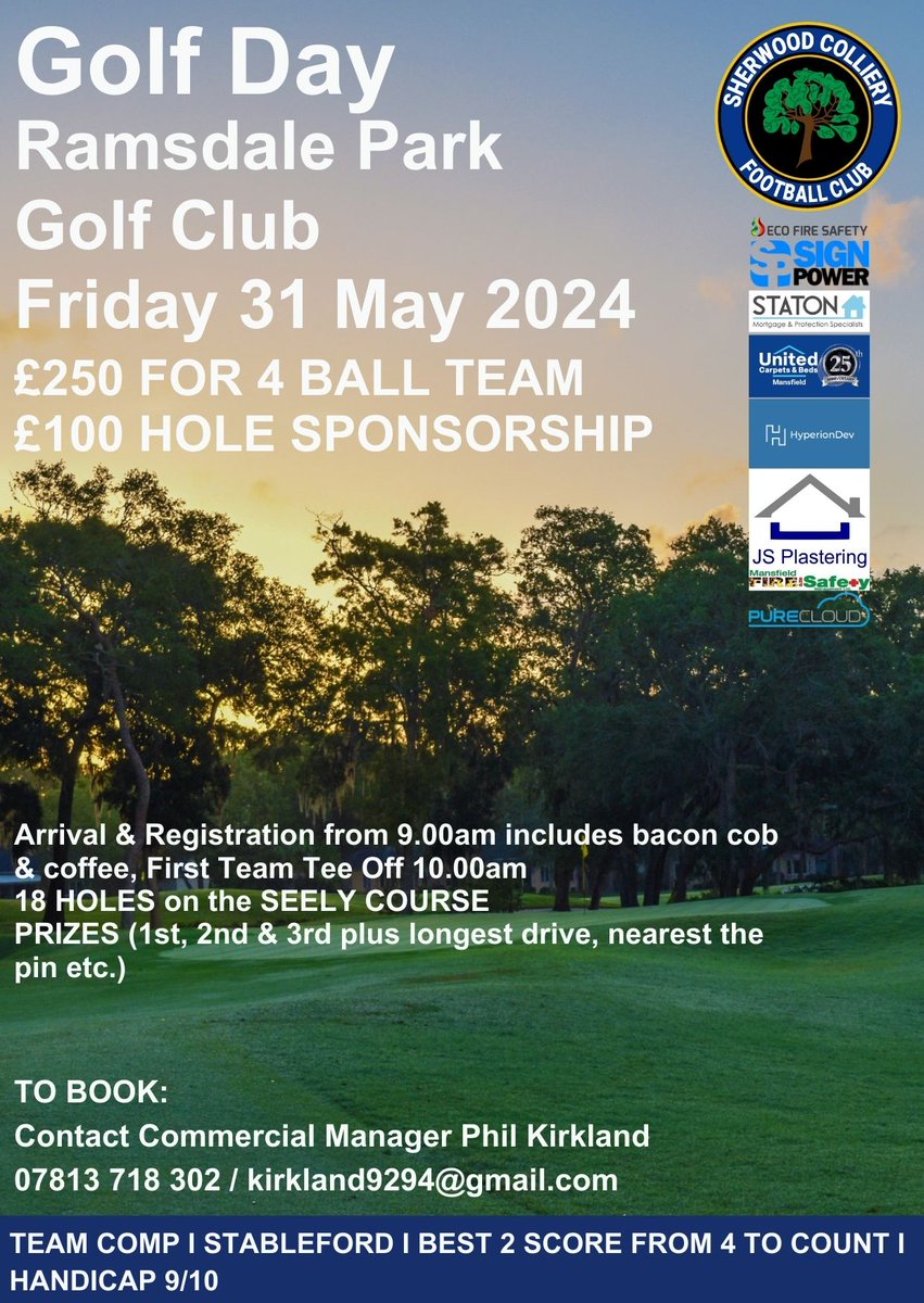 We are only a month away from our first annual golf day - hole sponsorship almost sold out, still places for 4 ball teams - contact details in the attached image or DM here or @PK_Kirkland ⛳️🏌️‍♀️🏌️🏌️‍♂️ 🔵⚫️🌳 #UTW