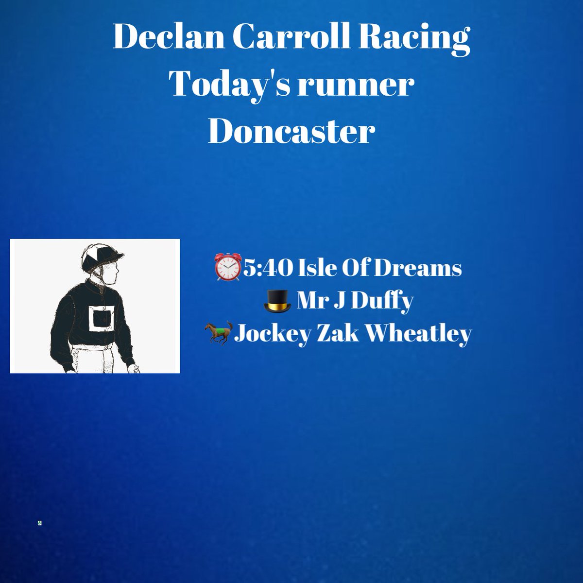 One runner this evening @DoncasterRaces @weeto_10 @freddytylicki @RacingSantry @YorkshireRacing
