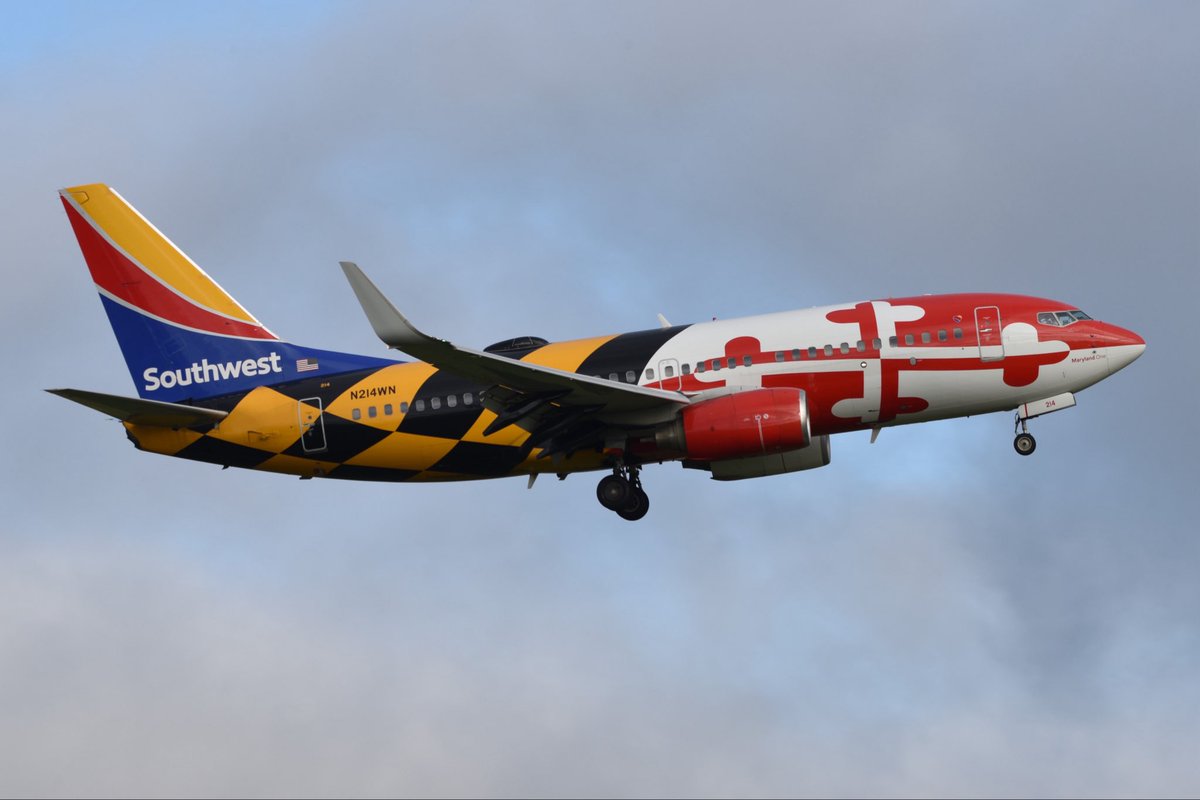 Southwest Airlines 
Boeing 737-7H4 N214WN
 'Maryland One' 
IND/KIND Indianapolis International Airport 
April 24, 2024
Photo credit John Giambone 
#AvGeek #B737 #SouthwestAirlines #LUV #IND #Giambone @INDairport #SouthwestAirlines #AvGeeks