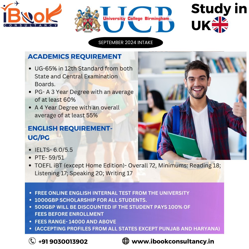 Study in UK
Contact no:+91 9030013902
#ibookconsultancy #educationconsultant #education #studyabroad #studyincanada #educationmatters #educationabroad #studyinuk #studentvisa #educationforall #studyinaustralia #educational #educationfirst #internationaleducation #studyabroadlife