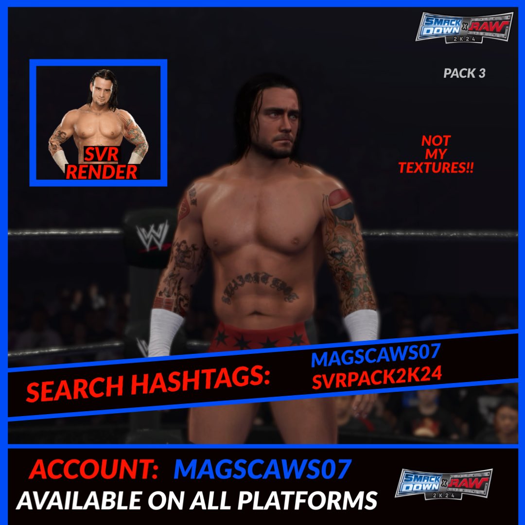 *NEW*      SVR X 2K24

HASHTAG: #SVRPACK2K24
HASHTAG: #MAGSCAWS07
HASHTAG #cmpunk 

#wwe #wrestling #smackdown  #raw #wweraw  #nxt #aew #romanreigns #prowrestling #wrestlemania #wwenetwork #sethrollins #wweuniverse #wwesmackdown #wwenxt  #wwf #sashabanks #johncena #WWE2K24