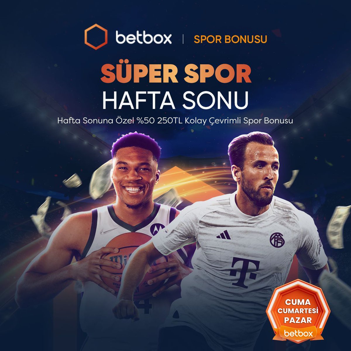 🏆 Spor tutkunlarına özel hafta sonu sürprizi! ⚽ Betbox'ta %50 Süper Spor Hafta Sonu Bonusu ile kazançlarınıza ekstra heyecan katın. 🎉 Favori takımınızı desteklerken kazanmanın tadını çıkarın. 💰 ✅ Box her zaman kazandırır. ws.tc/Betbox