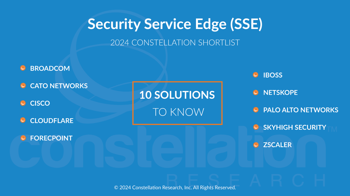 Check out the ShortList for Security Service Edge (SSE) by @chirag_mehta bit.ly/3HZZwFp @Broadcom @CatoNetworks @Cisco @Cloudflare @ForcepointSec @ibossCloud @Netskope @PaloAltoNtwks @SkyhighSecurity @zscaler