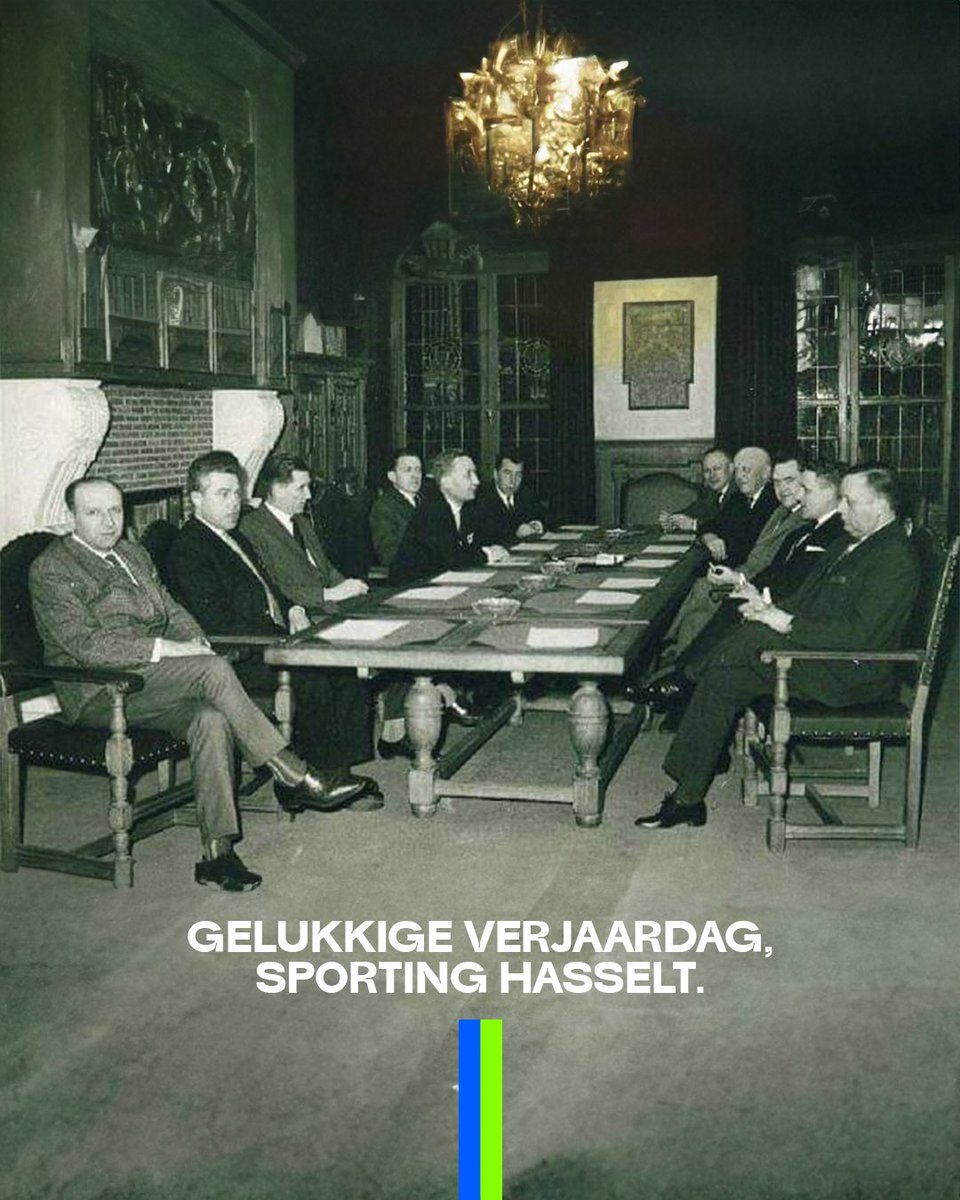 Op 27 april 1964, exact 60 jaar geleden, kwamen de onderhandelaars van Hasselt VV en Excelsior Hasselt samen in het stadhuis. Zij kwamen tot een voorstel van fusieovereenkomst en daarmee lagen ze aan de basis van de geboorte van Sporting Hasselt. 💙🤍💚