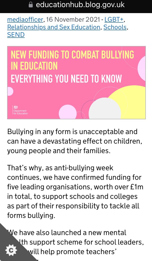 @TheAttagirls @jo_bartosch Ditto. Only when @educationgovuk remove embedding (started back in ~2016) of misinformation & false teaming of LGBT+ in anti-bullying & mental health initiatives & school curriculum/culture will our children be free of indoctrination & schools will #RestoreSafeguarding