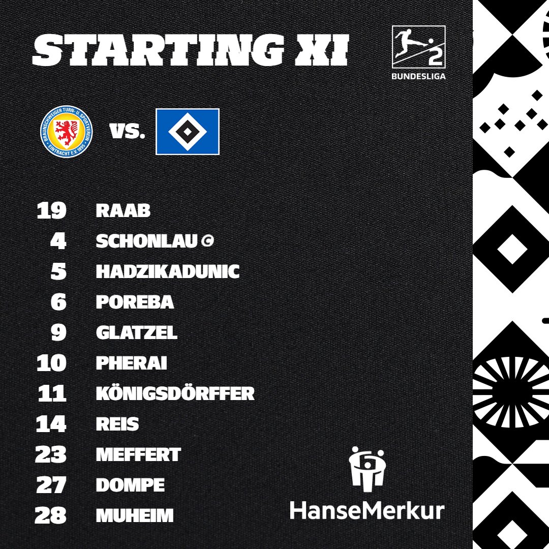 🔷 𝐒𝐭𝐚𝐫𝐭𝐢𝐧𝐠 𝐗𝐈 🔷

Subs: Heuer Fernandes, Heyer, Okugawa, Jatta, Nemeth, Öztunali, Katterbach, Ambrosius, Suhonen 🔄

#nurderHSV #EBSHSV