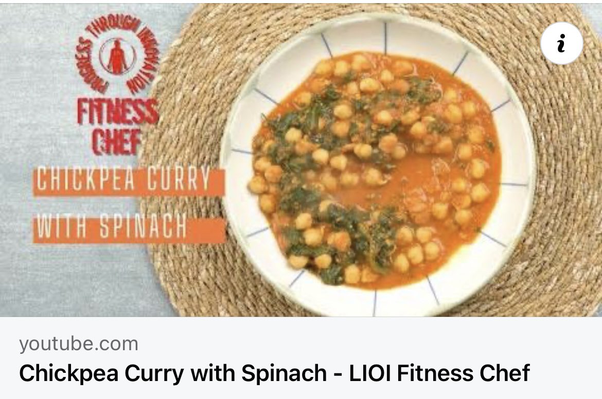 Chickpea Curry with Spinach - LIOI Fitness Chef
youtu.be/19dJuFZNwO8

#Fitness #gym #food #lifestyle #progress #muscle #fitnesschef #nutrition #lioisystems #chef #cook #curry