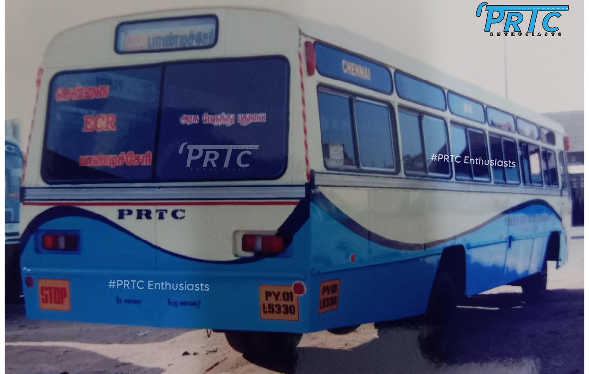 #Pondicherry Road Transport Corporation (PRTC)

PY 01 L 5330
Pondy - Chennai (ECR)

TNSTC #கோயம்புத்தூர் - #பொள்ளாச்சி (சேரன்) கூண்டு கட்டும் பணிமனையில் கூண்டு கட்டப்பட்டது .
Bus Body Buit by: TNSTC #Coimbatore - #Pollachi body unit.

#Year: 1998 December 
Ashok Leyland 
#PRTC
