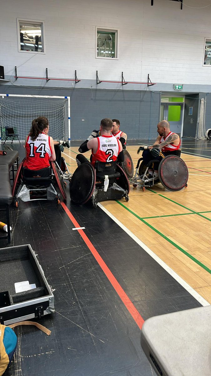 IWA Sport Day is up and running with @RebelWheelers and @UlsterBarbarian in action in the Irish Wheelchair Rugby League! @WheelsInGreen @sportireland @ParalympicsIRE