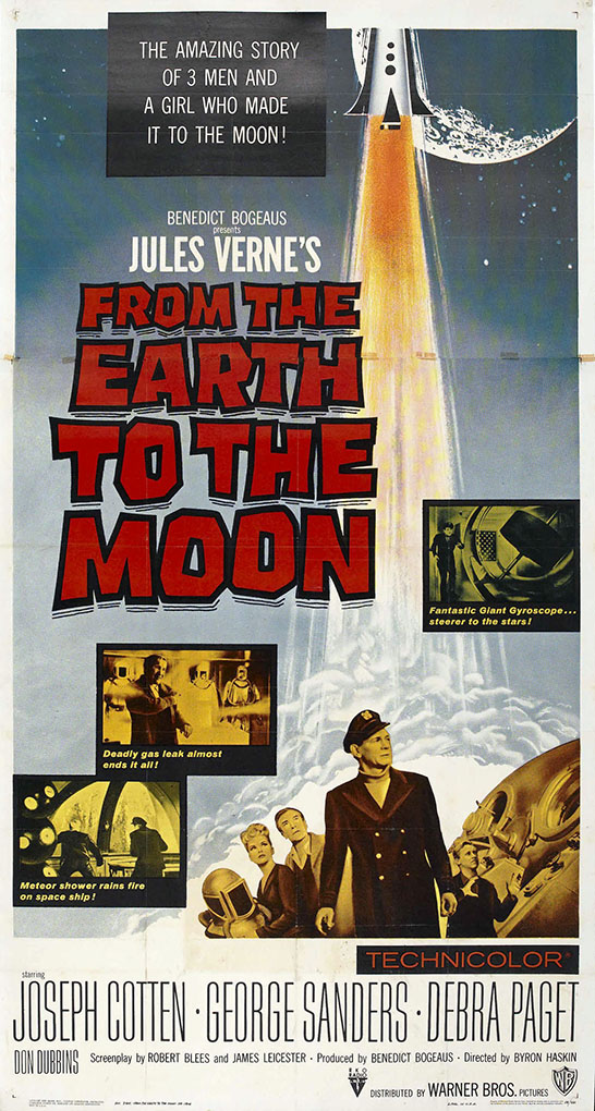 #ComingUpOnTCM

FROM THE EARTH TO THE MOON (1958) Joseph Cotten, George Sanders, Debra Paget
Dir.: Byron Haskin 3:00 AM PT

Lifelong rivals collaborate on a 19th-century moon rocket.

1h 40m | Science Fiction | TV-G

#TCM #TCMParty #JulesVerne