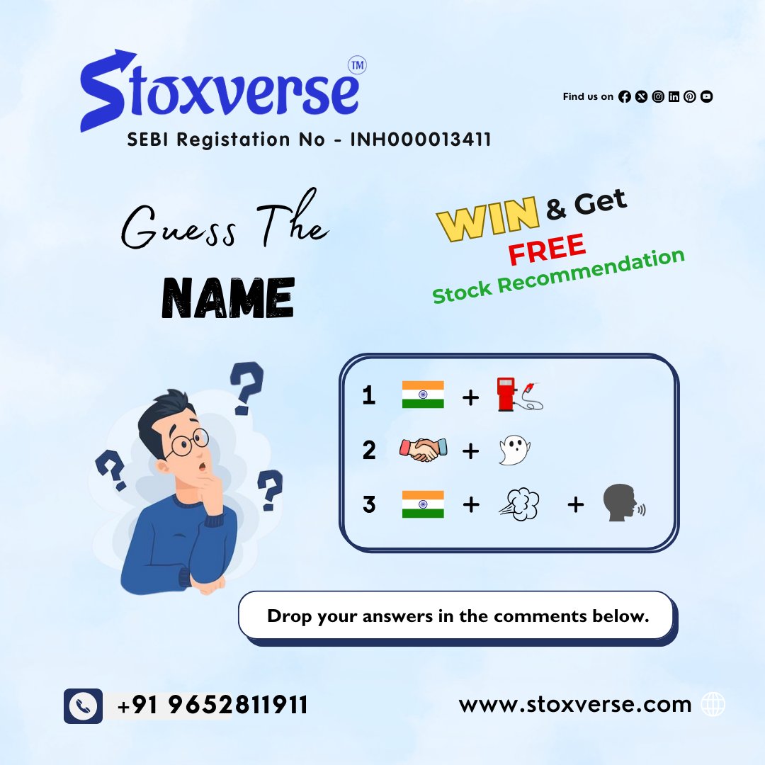 Guess the stock name!🤔 💭

Join Stoxverse for expert guidance and personalized recommendations. 📈💼Comment your answer below! 👇 

#Stoxverse #Stockadvisory #Stockmarketinvesting #NSE #BSE #DIVISLAB #bajajauto #TataMotors #TCS #SUNPHARMA #MarutiSuzuki #PowerGrid #Titan