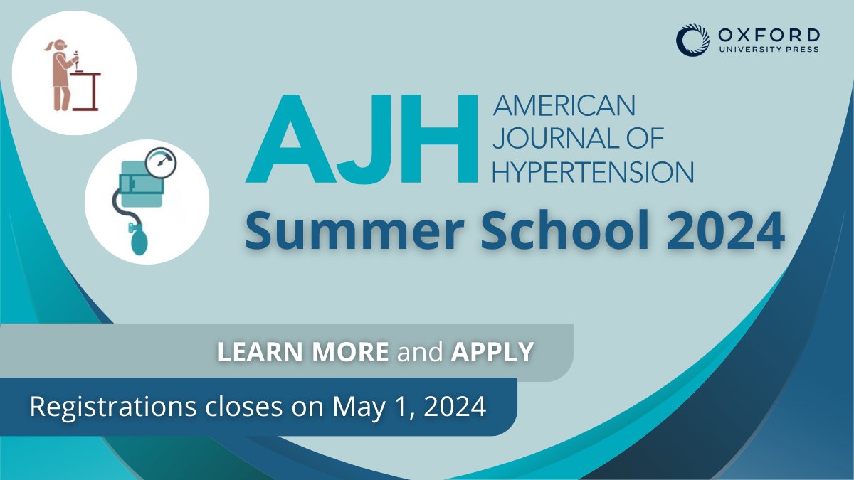 Join the @amjhypertension summer school program and connect with leading hypertension scientists and educators for a unique learning experience and the chance to build a professional network. Learn more: oxford.ly/3Q4RHCV
