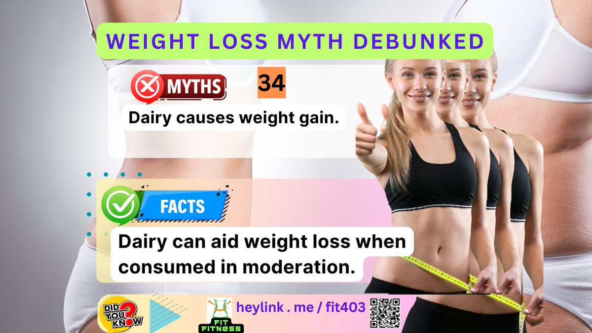 Debunking Weight Loss Myths! 💪
Myth: Dairy causes weight gain.
Fact: Dairy can aid weight loss when consumed in moderation.

#weightloss #afflink #weightlosstips #usa
Get expert help to shed pounds 👇  
heylink.me/fit403