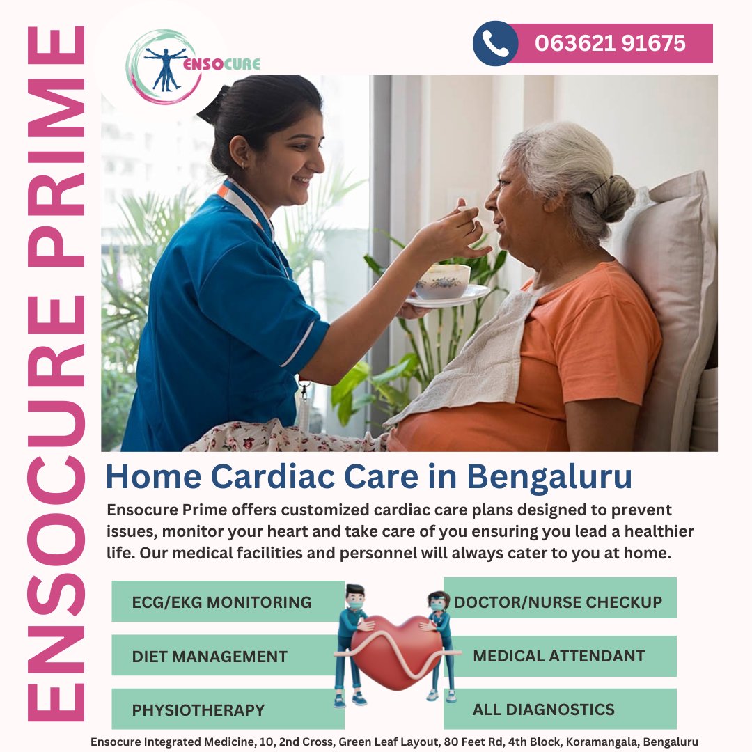 Ensocure recognizes the importance of home cardiac care nd offers you quality medical assistance in time of need. Get our prime healthcare services at home!

#heartcare #heartcareexperts #cardiacnurse #cardiachealth #cardiaccare #homehealthcare #homehealthcreservices